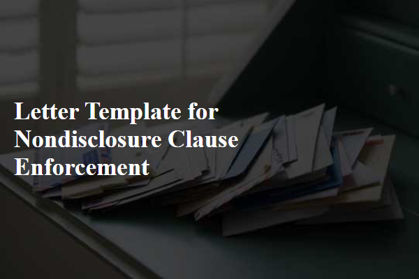 Letter Template For Nondisclosure Clause Enforcement