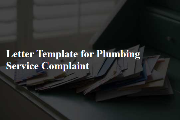 Letter Template For Plumbing Service Complaint