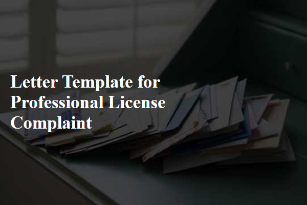 Letter Template For Professional License Complaint