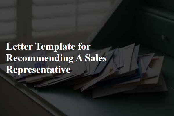 Letter Template For Recommending A Sales Representative