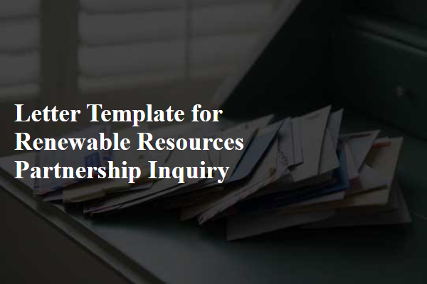 Letter Template For Renewable Resources Partnership Inquiry