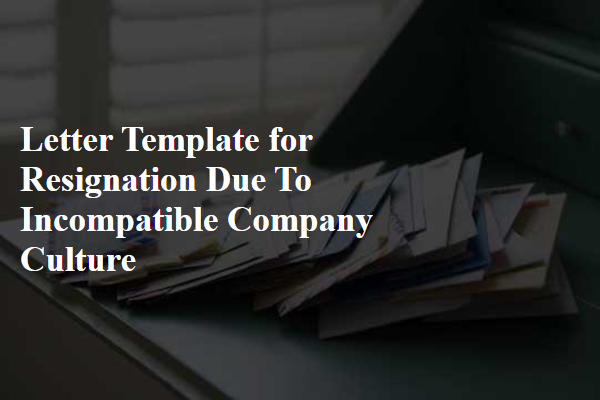 Letter Template For Resignation Due To Incompatible Company Culture