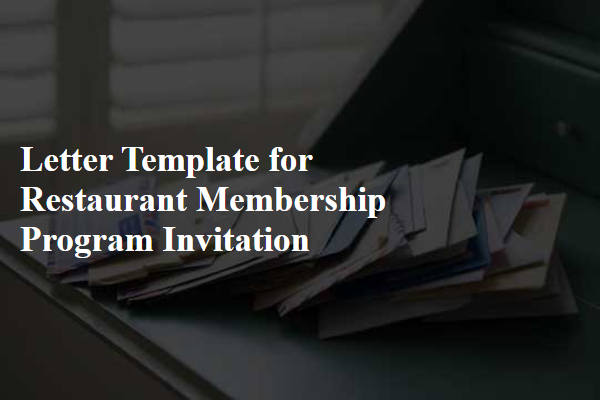 Letter Template For Restaurant Membership Program Invitation