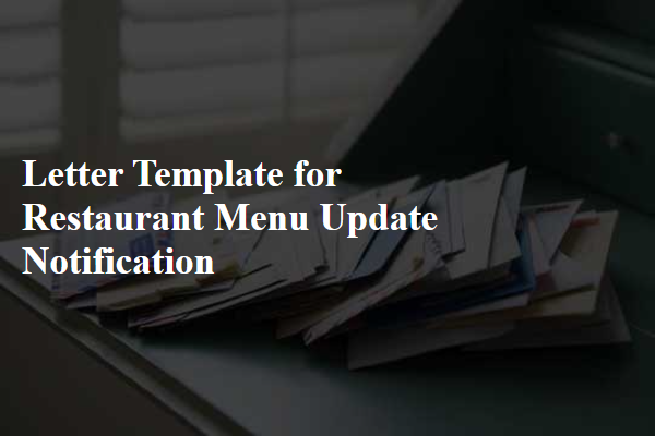 Letter Template For Restaurant Menu Update Notification