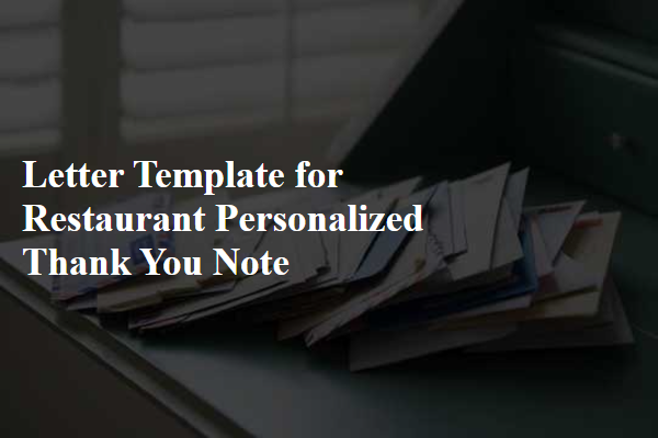 Letter Template For Restaurant Personalized Thank You Note