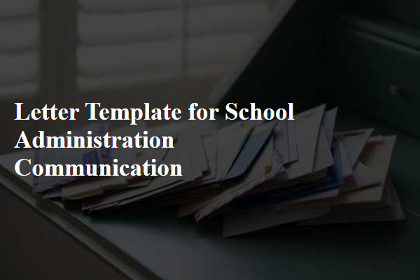 Letter Template For School Administration Communication