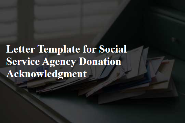 Letter Template For Social Service Agency Donation Acknowledgment