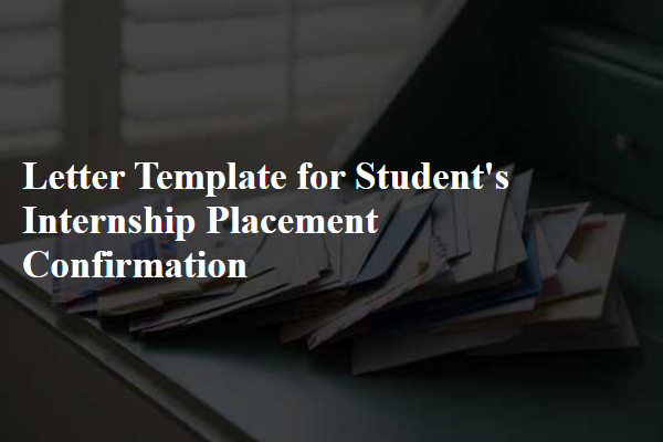 Letter Template For Student'S Internship Placement Confirmation