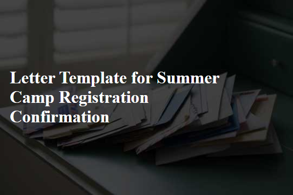 Letter Template For Summer Camp Registration Confirmation