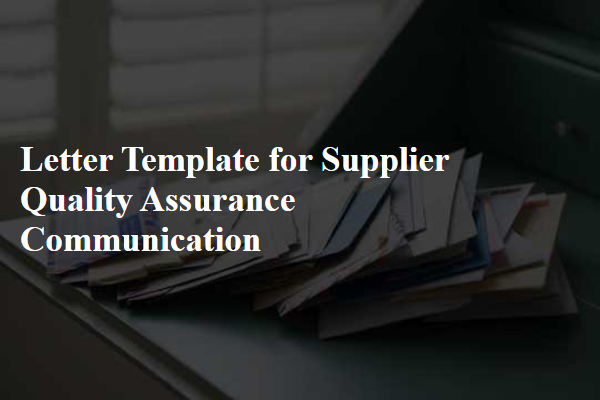 Letter Template For Supplier Quality Assurance Communication