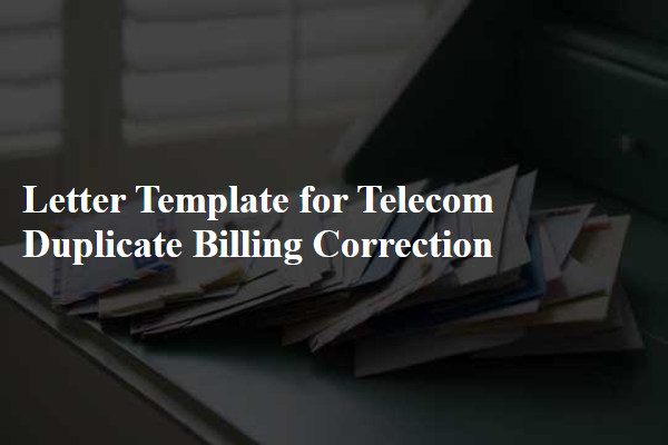 Letter Template For Telecom Duplicate Billing Correction