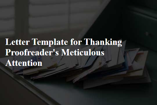 Letter Template For Thanking Proofreader'S Meticulous Attention