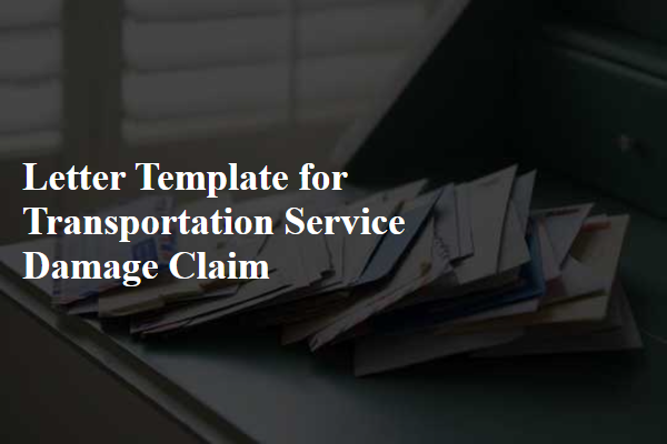 Letter Template For Transportation Service Damage Claim