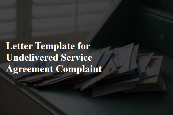 Letter Template For Undelivered Service Agreement Complaint