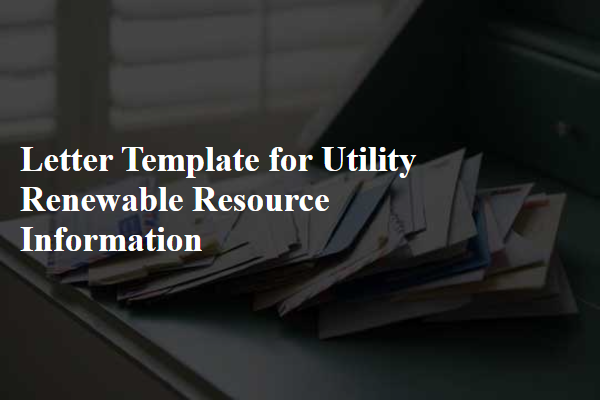 Letter Template For Utility Renewable Resource Information