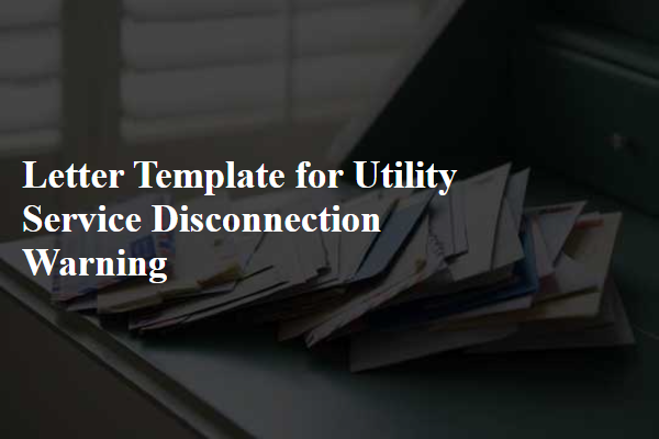 Letter Template For Utility Service Disconnection Warning