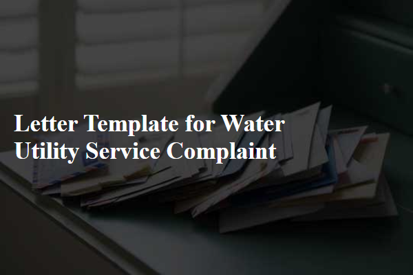 Letter Template For Water Utility Service Complaint