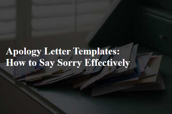 Apology Letter Templates: How to Say Sorry Effectively