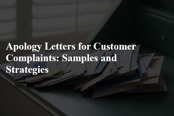 Apology Letters for Customer Complaints: Samples and Strategies