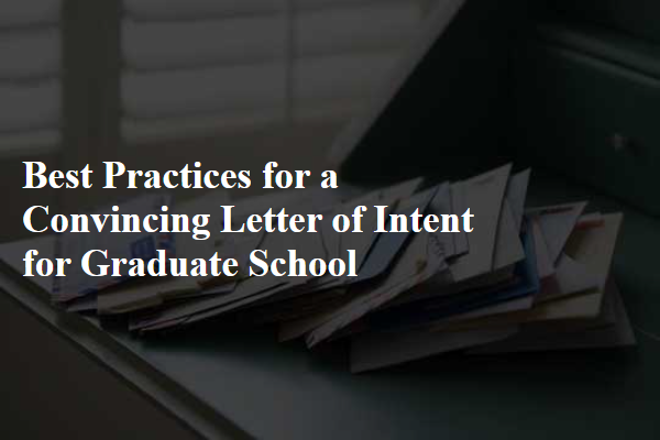 Best Practices for a Convincing Letter of Intent for Graduate School