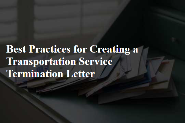 Best Practices for Creating a Transportation Service Termination Letter