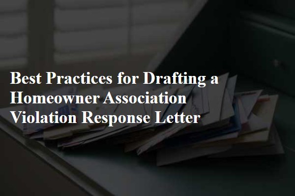 Best Practices for Drafting a Homeowner Association Violation Response Letter