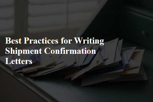 Best Practices for Writing Shipment Confirmation Letters