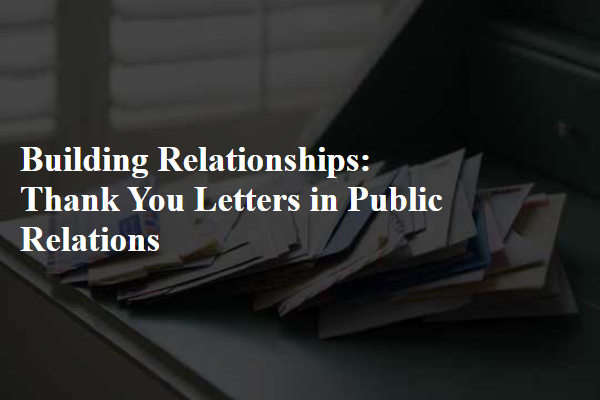 Building Relationships: Thank You Letters in Public Relations