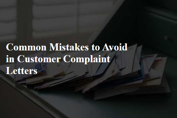 Common Mistakes to Avoid in Customer Complaint Letters