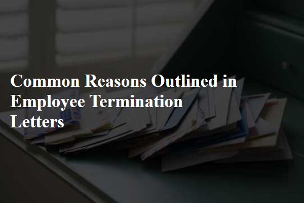 Common Reasons Outlined in Employee Termination Letters