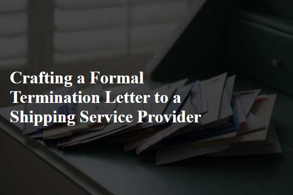 Crafting a Formal Termination Letter to a Shipping Service Provider
