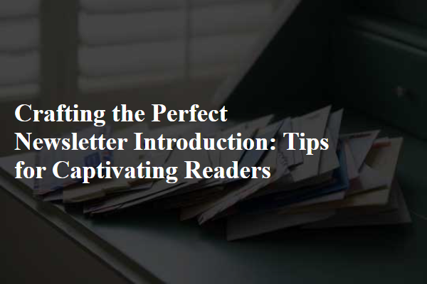 Crafting the Perfect Newsletter Introduction: Tips for Captivating Readers