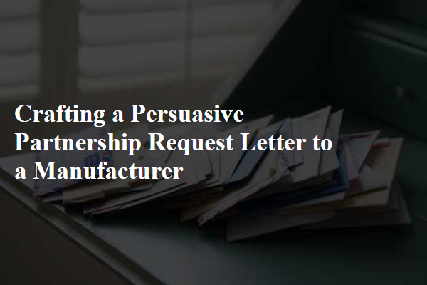 Crafting a Persuasive Partnership Request Letter to a Manufacturer