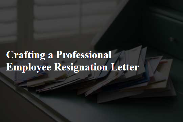 Crafting a Professional Employee Resignation Letter