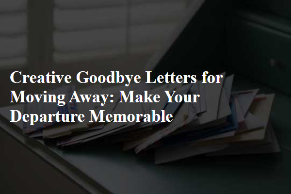 Creative Goodbye Letters for Moving Away: Make Your Departure Memorable