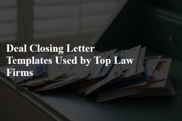 Deal Closing Letter Templates Used by Top Law Firms