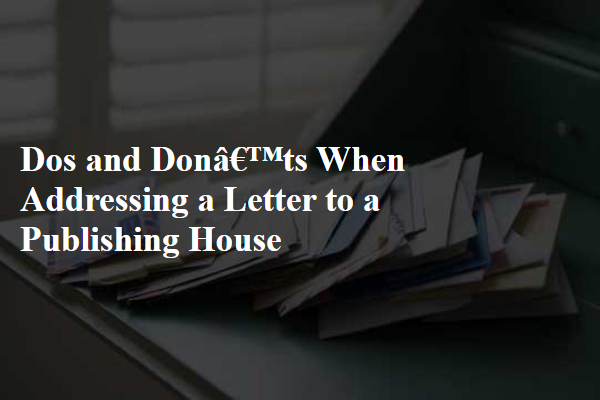 Dos and Don’ts When Addressing a Letter to a Publishing House