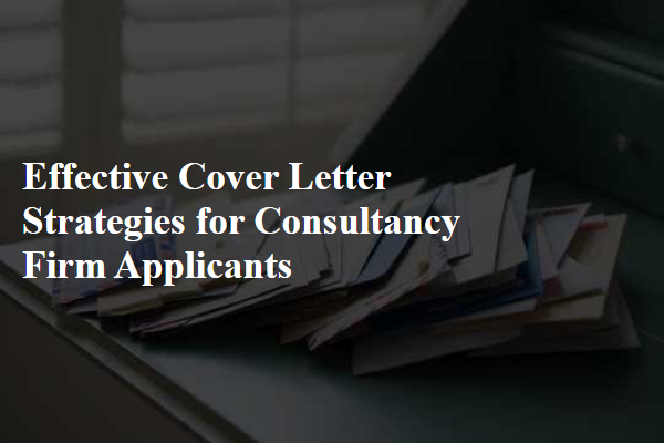 Effective Cover Letter Strategies for Consultancy Firm Applicants
