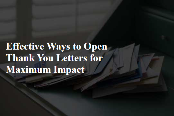 Effective Ways to Open Thank You Letters for Maximum Impact