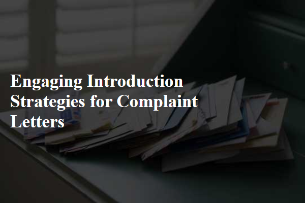 Engaging Introduction Strategies for Complaint Letters