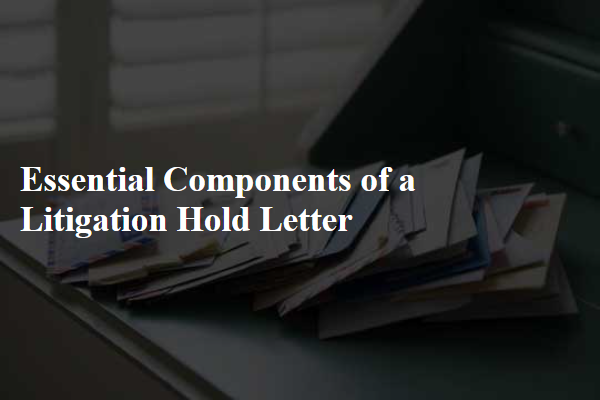 Essential Components of a Litigation Hold Letter