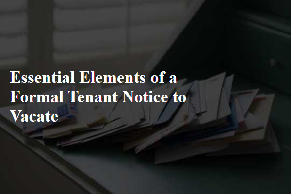 Essential Elements of a Formal Tenant Notice to Vacate