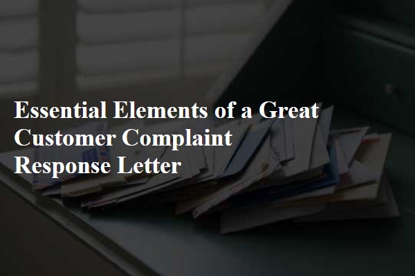 Essential Elements of a Great Customer Complaint Response Letter