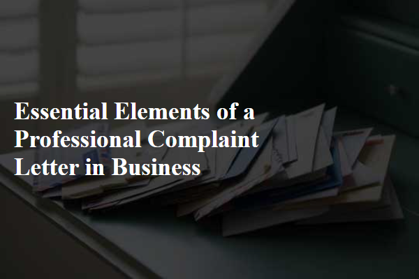 Essential Elements of a Professional Complaint Letter in Business