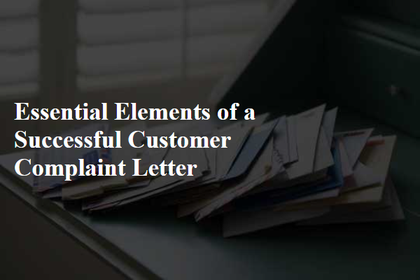 Essential Elements of a Successful Customer Complaint Letter