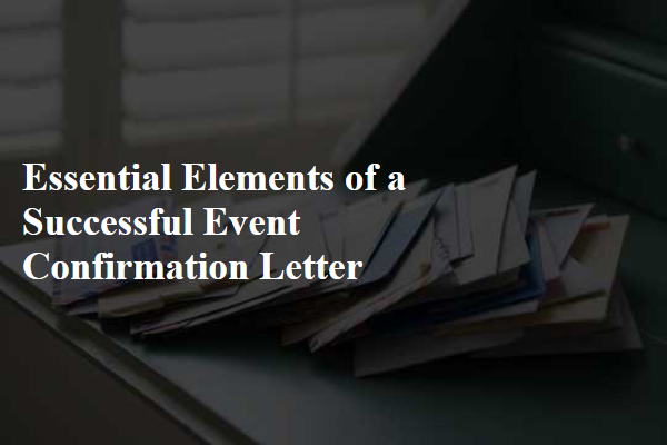 Essential Elements of a Successful Event Confirmation Letter