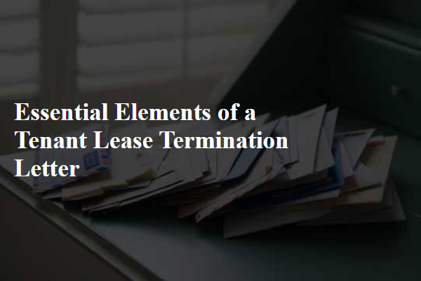 Essential Elements of a Tenant Lease Termination Letter