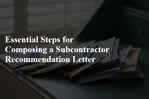 Essential Steps for Composing a Subcontractor Recommendation Letter
