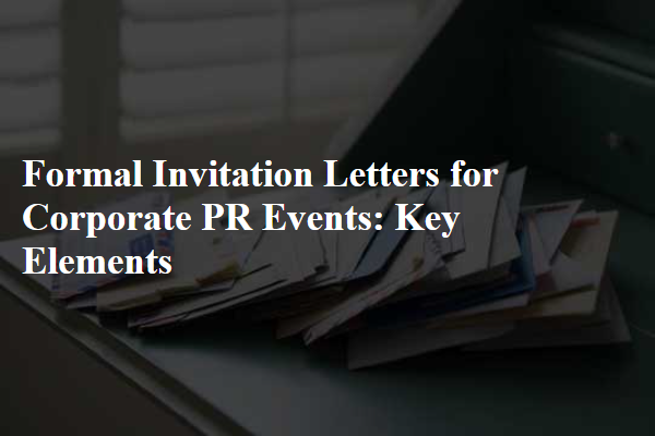 Formal Invitation Letters for Corporate PR Events: Key Elements