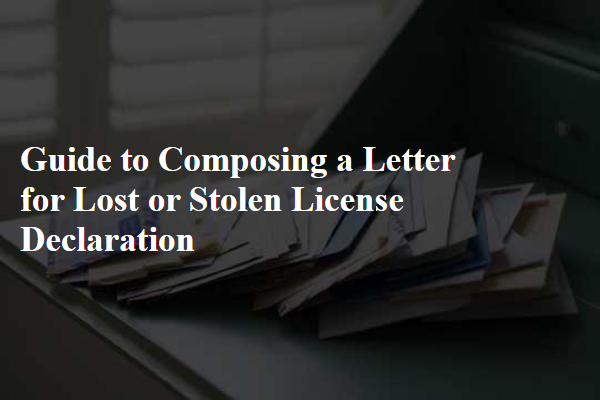 Guide to Composing a Letter for Lost or Stolen License Declaration